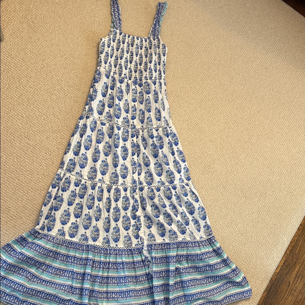 Blue and White Maxi Dress